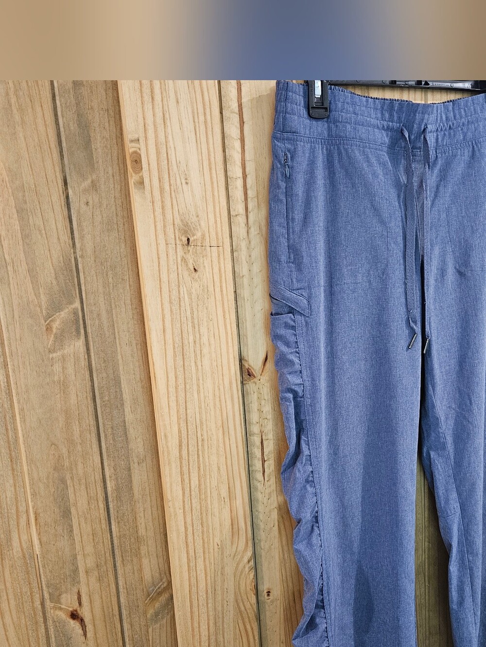 BCG Light Blue Drawstring Jogger Pants with Side Cargo Ruffle